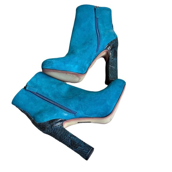 Boutique 9 boots Teal heel suede Sz 10 - Picture 5 of 6
